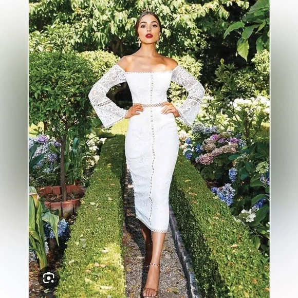 Pretty little thing lace midi dress UK 14 - Picture 1 of 8